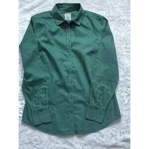 Brooks Brothers Women's Collared Button Shirt Size Small Green Handpicked
